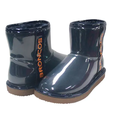 Cuce Navy Denver Broncos Bottes en faux mouton retourné résistant à l'eau pour femme