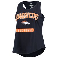 Women's Denver Broncos Navy Plus Team Racerback Tank Top