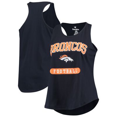 Women's Denver Broncos Navy Plus Team Racerback Tank Top