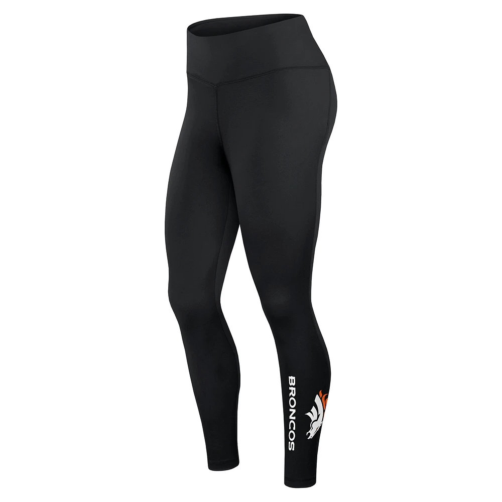 Women's Fanatics Black Denver Broncos Wordmark Stacked Leggings