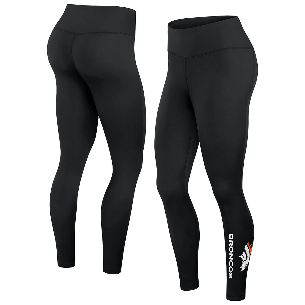 Women's Fanatics Black Denver Broncos Wordmark Stacked Leggings