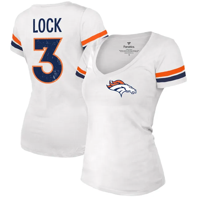 Lids Drew Lock Denver Broncos Fanatics Branded Women's Fashion Player Name  & Number V-Neck T-Shirt - White