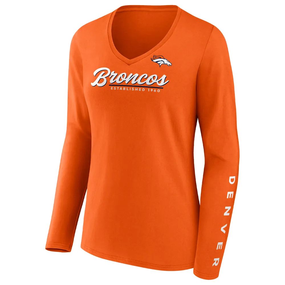 Fanatics Branded Women's Fanatics Branded Orange Denver Broncos Drive  Forward V-Neck Long Sleeve T-Shirt