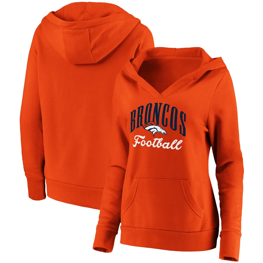 Lids Denver Broncos Fanatics Branded Women's Team Victory Script Crossover  V-Neck Pullover Hoodie - Orange