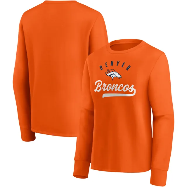 Women's Fanatics Branded White Denver Broncos Leopard Team Pullover Sweatshirt