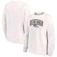 Women's Fanatics Cream Denver Broncos Leopard Team Pullover Sweatshirt