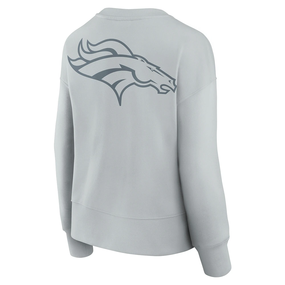 Women's Fanatics  Gray Denver Broncos Elements Pullover Sweatshirt