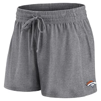 Ensemble t-shirt et short Fanatics pour femmes bleu marine/anthracite chiné Denver Broncos Script Lounge