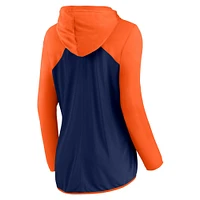 Sweat à capuche entièrement zippé Fanatics pour femmes bleu marine/orange Denver Broncos Forever Fan