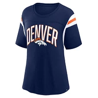 T-shirt Fanatics bleu marine Denver Broncos Earned Stripes pour femmes