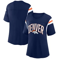 T-shirt Fanatics bleu marine Denver Broncos Earned Stripes pour femmes