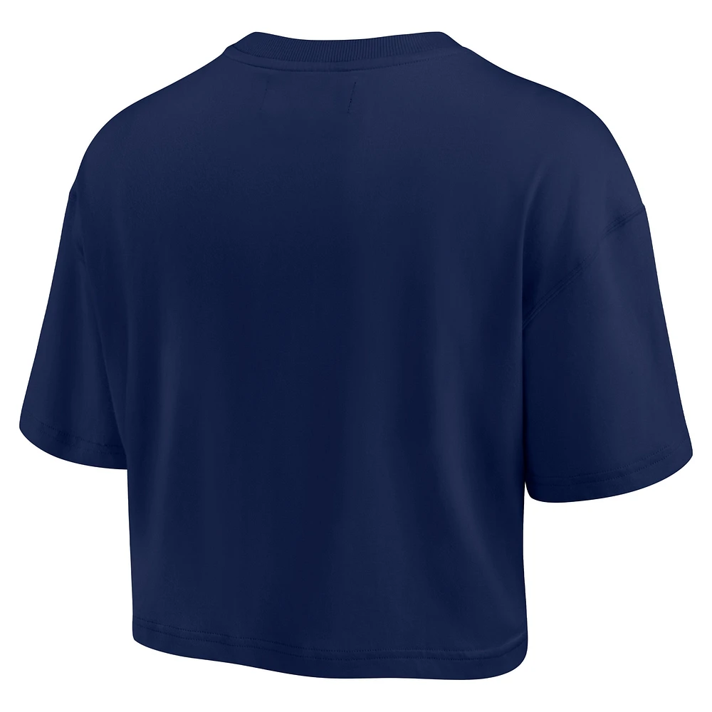 Women's Fanatics Navy Denver Broncos Elements Super Soft Boxy Cropped T-Shirt