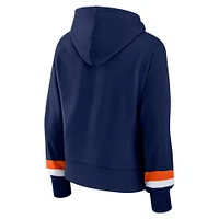 Women's Fanatics  Navy Denver Broncos Over Under Pullover Hoodie