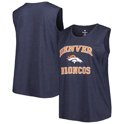 Débardeur Fanatics bleu marine Denver Broncos grande taille pour femmes