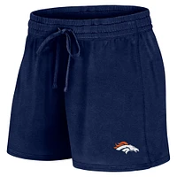 Women's Fanatics Navy Denver Broncos Start to Finish T-Shirt & Shorts Combo Pack