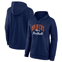 Women's Fanatics Navy Denver Broncos Team Logo Victory Script Pullover Hoodie