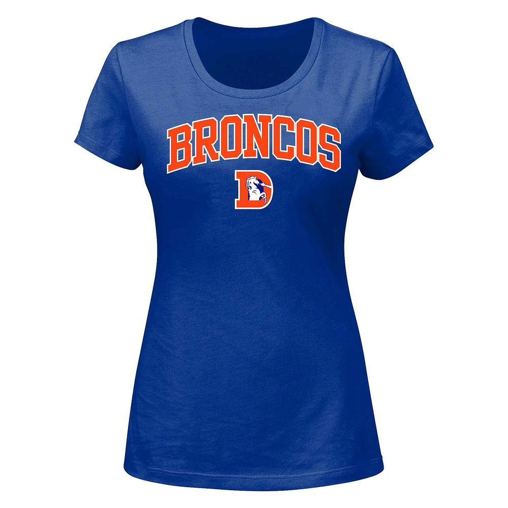 Women's Fanatics Royal Denver Broncos Plus Arch Over Logo T-Shirt