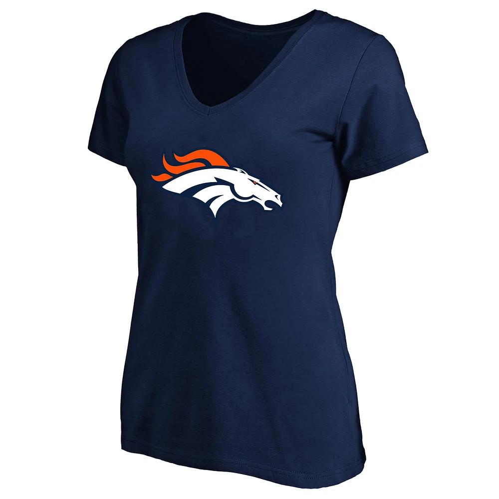 T-shirt col en V taille plus avec nom et numéro de joueur des Broncos Denver Russell Wilson pour femmes Fanatics