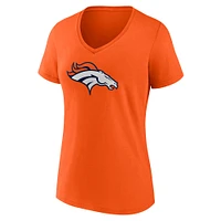 Women's Fanatics Russell Wilson Orange Denver Broncos Player Icon Name & Number V-Neck T-Shirt