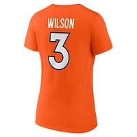 Women's Fanatics Russell Wilson Orange Denver Broncos Player Icon Name & Number V-Neck T-Shirt