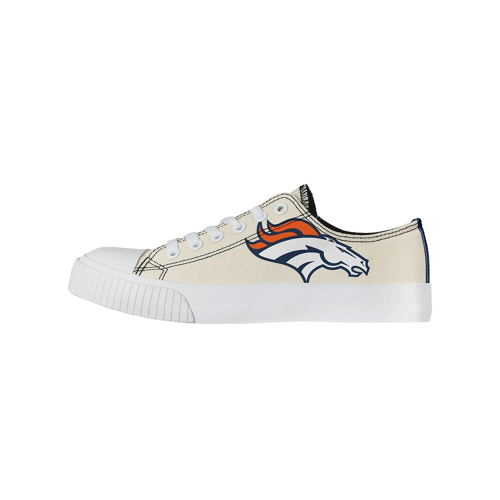 Chaussures basses en toile FOCO Denver Broncos pour femmes, crème