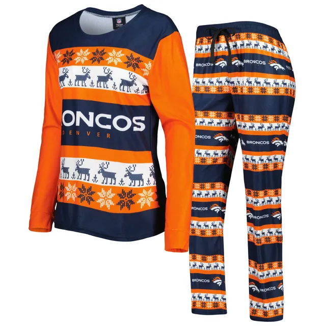 Lids Denver Broncos FOCO Women's Holiday Ugly Pajama Set - Navy