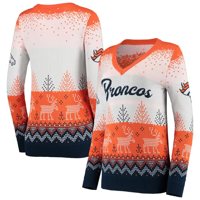 Women's FOCO Red Cleveland Browns Ugly Holiday Cropped Sweater