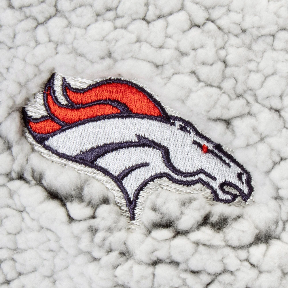 Women's G-III 4Her by Carl Banks Gray Denver Broncos Sherpa Quarter-Zip Pullover Jacket