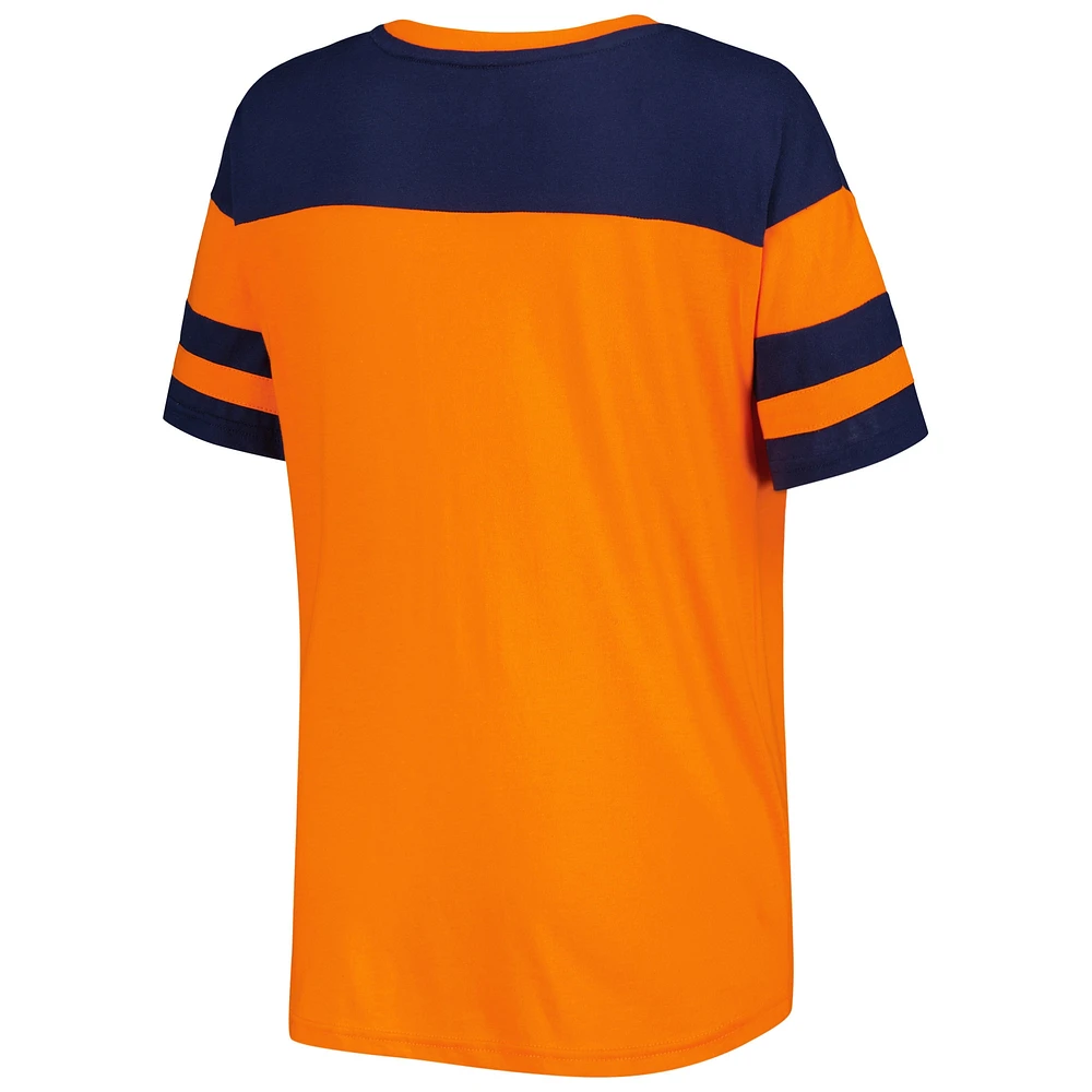 Women's G-III 4Her by Carl Banks Orange/Navy Denver Broncos Play the Ball T-Shirt