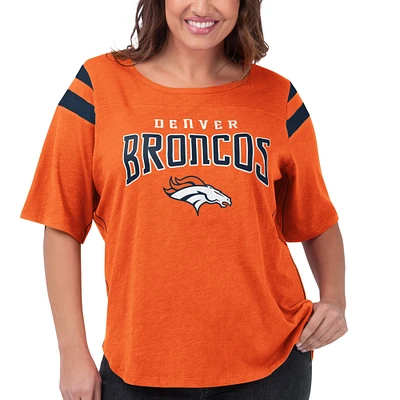 Women's G-III 4Her by Carl Banks Orange Denver Broncos Plus Linebacker T-Shirt