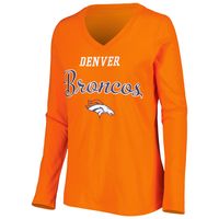 Women's G-III 4Her by Carl Banks Orange Denver Broncos Post Season Team - Long Sleeve V-Neck T-Shirt