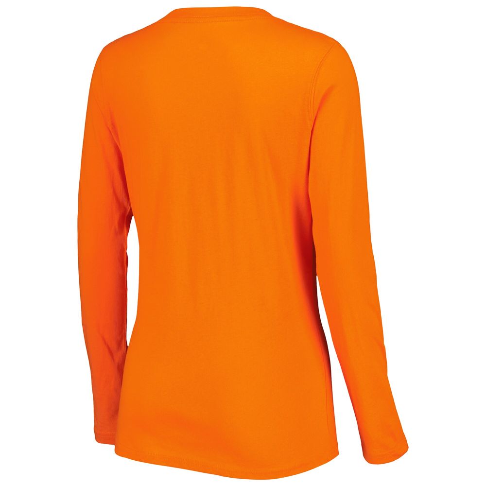 Women's G-III 4Her by Carl Banks Orange Denver Broncos Post Season Team - Long Sleeve V-Neck T-Shirt