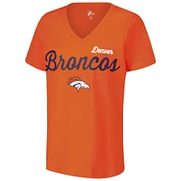 Women's G-III 4Her by Carl Banks Orange Denver Broncos Post Season V-Neck T-Shirt