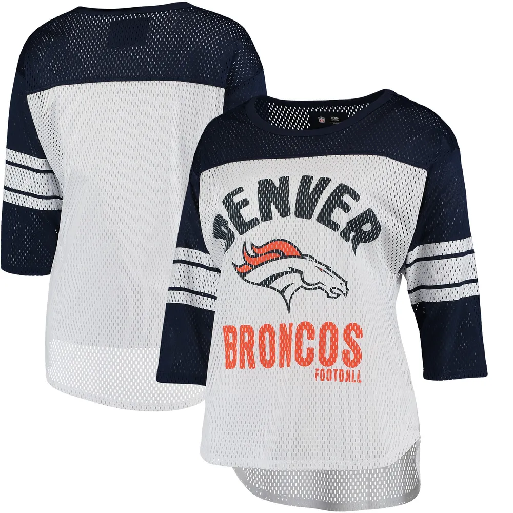 Lids Denver Broncos G-III 4Her by Carl Banks Women's First Team  Three-Quarter Sleeve Mesh T-Shirt - White/Navy