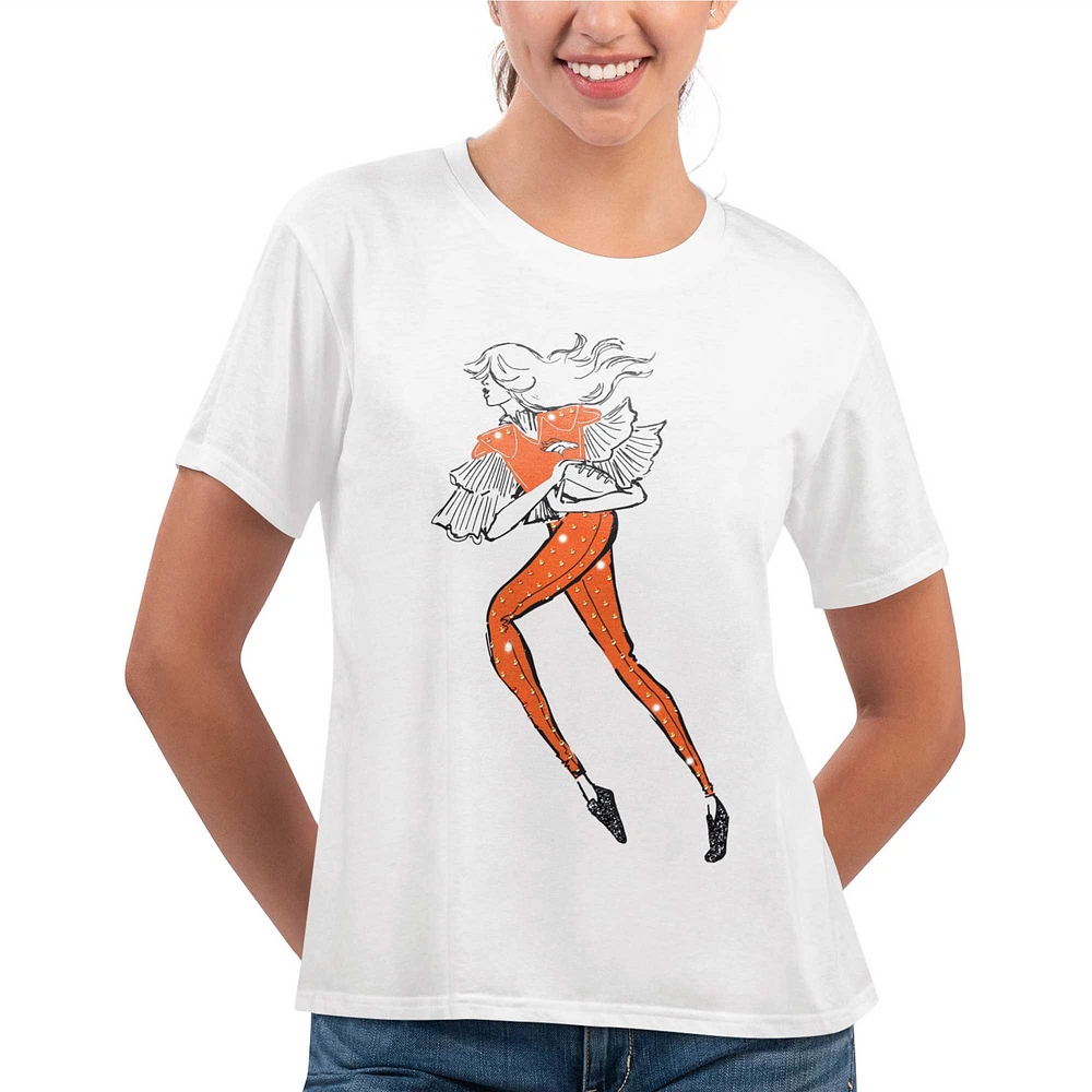 T-shirt blanc G-III 4Her par Carl Banks pour femmes des Broncos de Denver Play The Ball