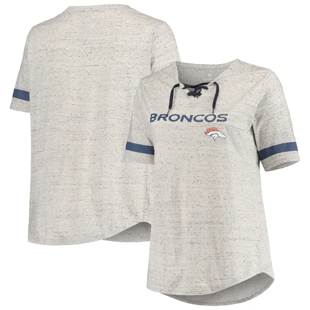 Nfl Denver Broncos Women's Plus Size Short Sleeve V-neck T-shirt