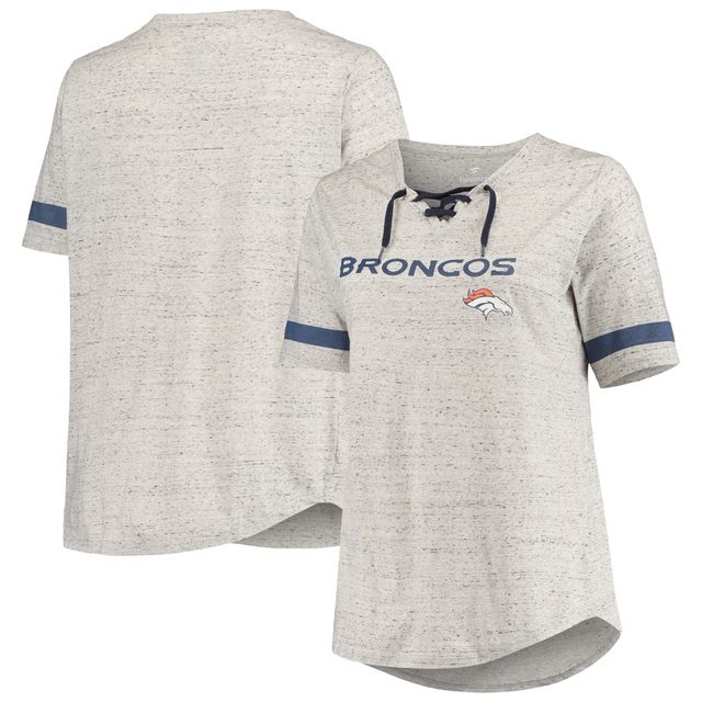 Profile Women's Russell Wilson White Denver Broncos Plus Size Notch Neck T-Shirt