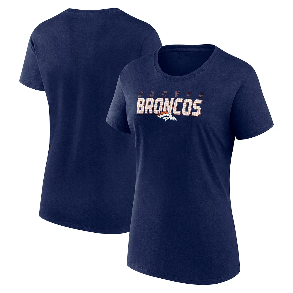 T-shirt athlétique pour femme avec logo bleu marine des Denver Broncos