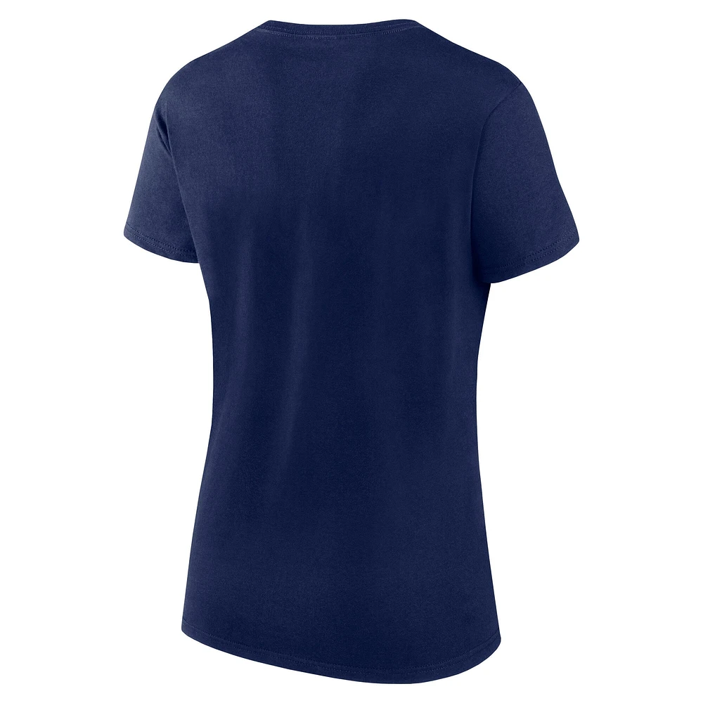 T-shirt athlétique pour femme avec logo bleu marine des Denver Broncos