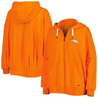 MSX by Michael Strahan Orange Denver Broncos Emerson Sweat à capuche léger entièrement zippé pour femme