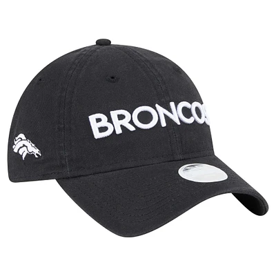 Casquette ajustable Cece 9TWENTY noire Denver Broncos New Era pour femme