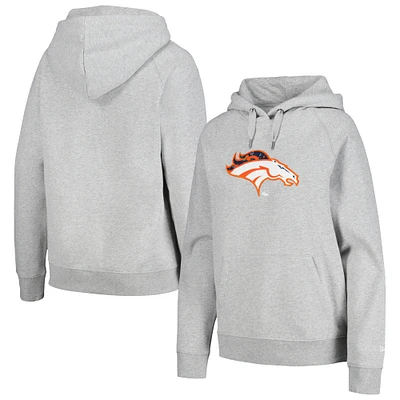 Women's New Era  Gray Denver Broncos Floral Raglan Pullover Hoodie