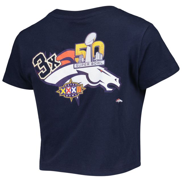 T-shirt New Era bleu marine Denver Broncos Historic Champs pour femme