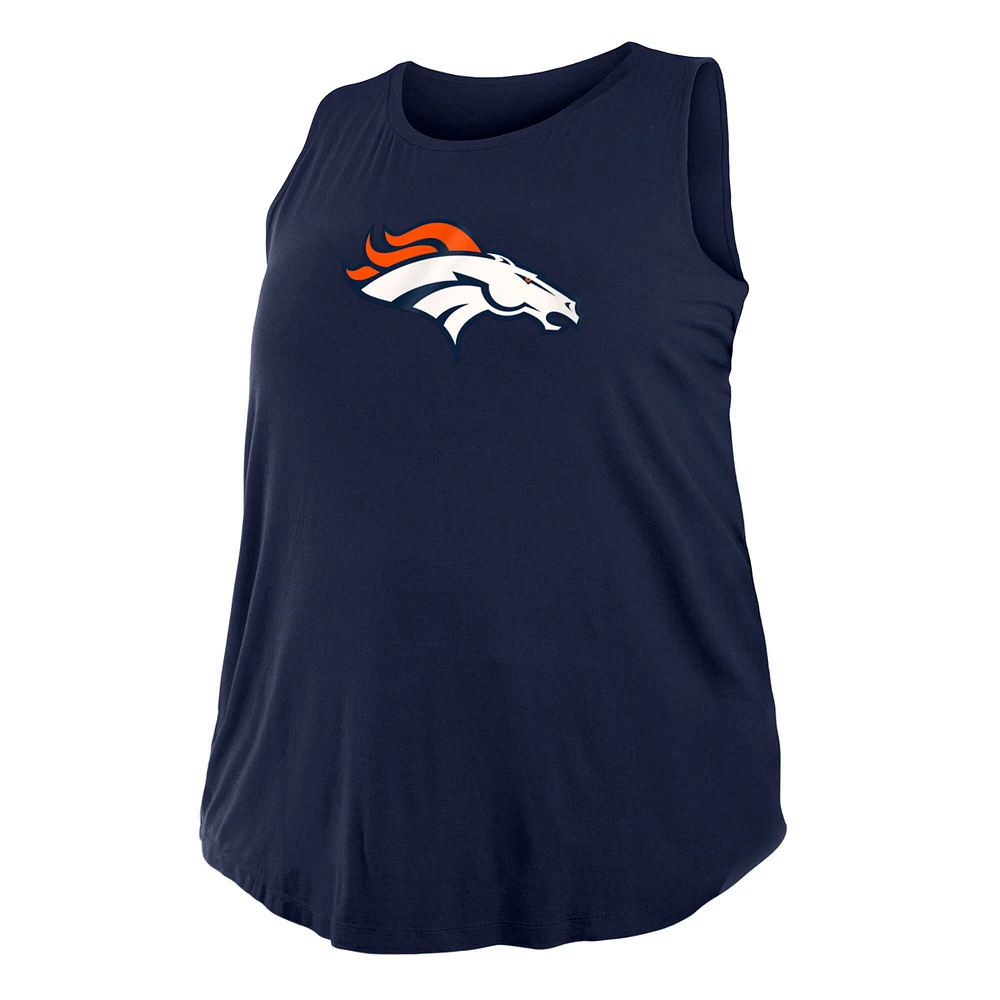 Débardeur taille plus bleu marine Denver Broncos New Era pour femme