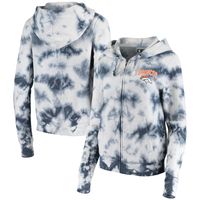 Women's New Era Navy Denver Broncos Tie Dye Fleece Full-Zip Hoodie