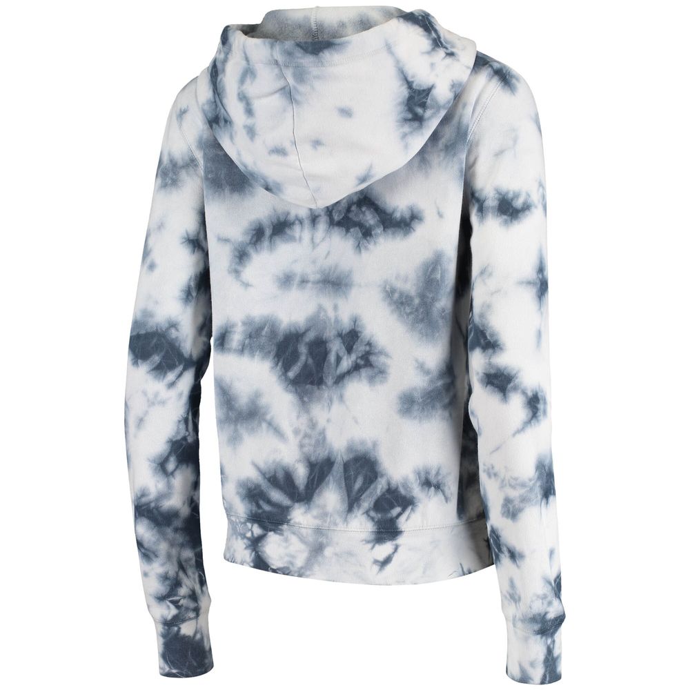 Women's New Era Navy Denver Broncos Tie Dye Fleece Full-Zip Hoodie