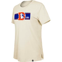 T-shirt pour femme New Era Cream Denver Broncos Third Down Historic