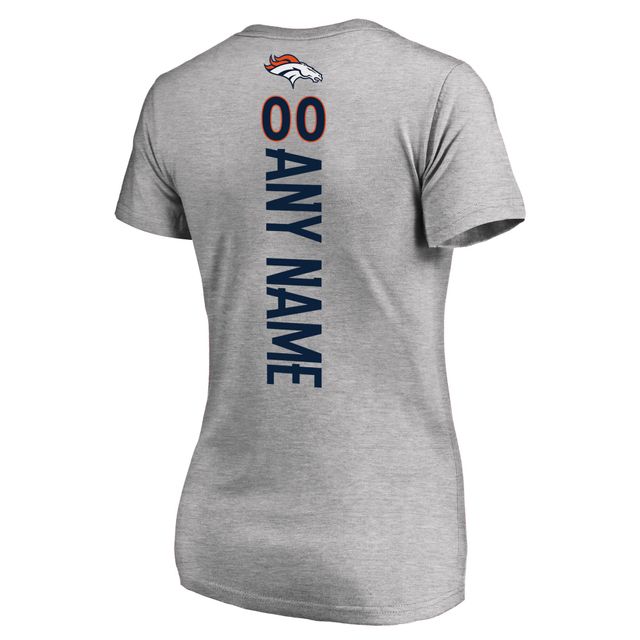 Denver Broncos Fanatics Branded Team Authentic Personalized Name & Number T- Shirt - Navy