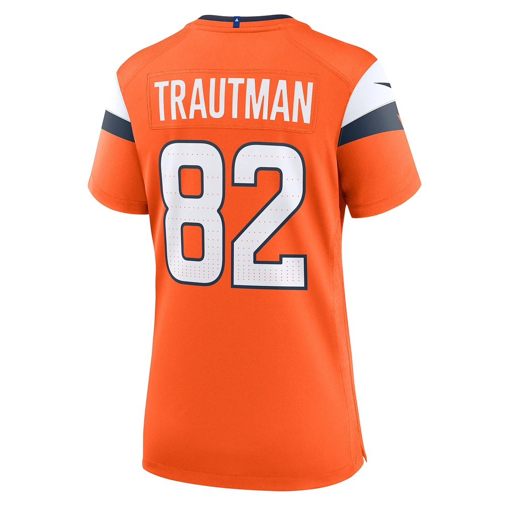 Women's Nike Adam Trautman  Orange Denver Broncos Team Game Jersey