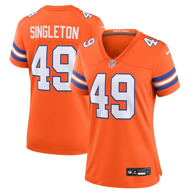 Maillot de match alternatif Nike Alex Singleton orange Denver Broncos pour femme